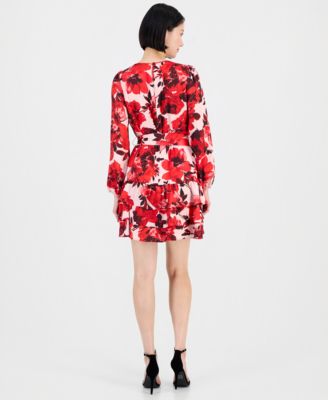 Women's Belted Tiered Dress