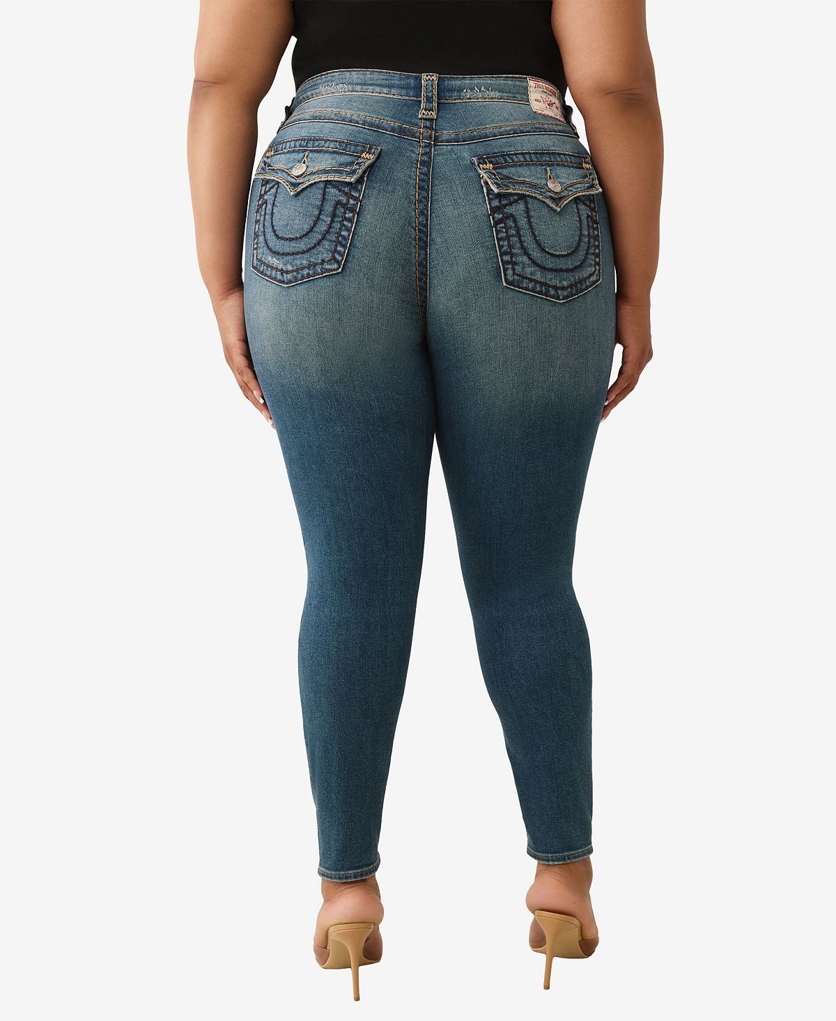 True Religion Women's Jennie Skinny Super T Flap Jeans view 3 — MAYCSS fashion products