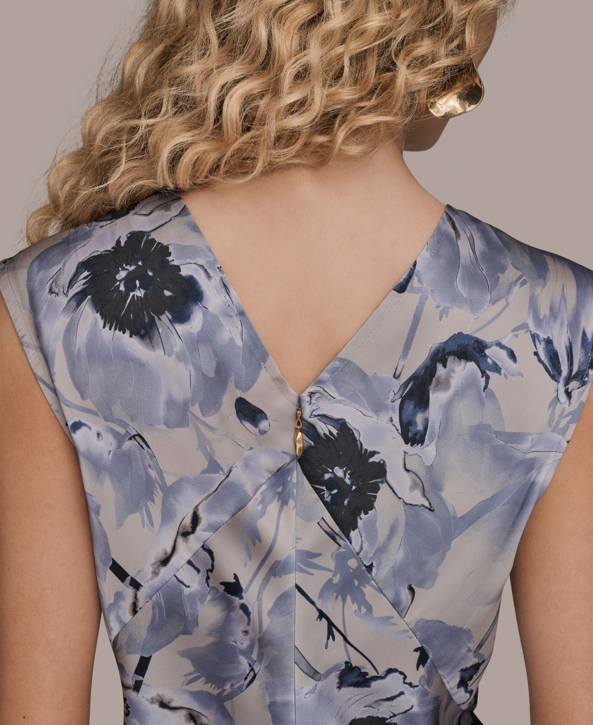 Donna Karan New York Women's Cap Sleeves Midi Dress