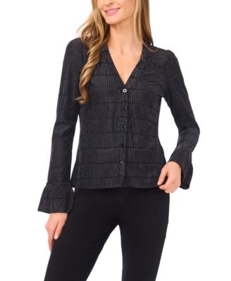 CeCe - Women's Long Sleeve V-Neck Cardigan Knit Top