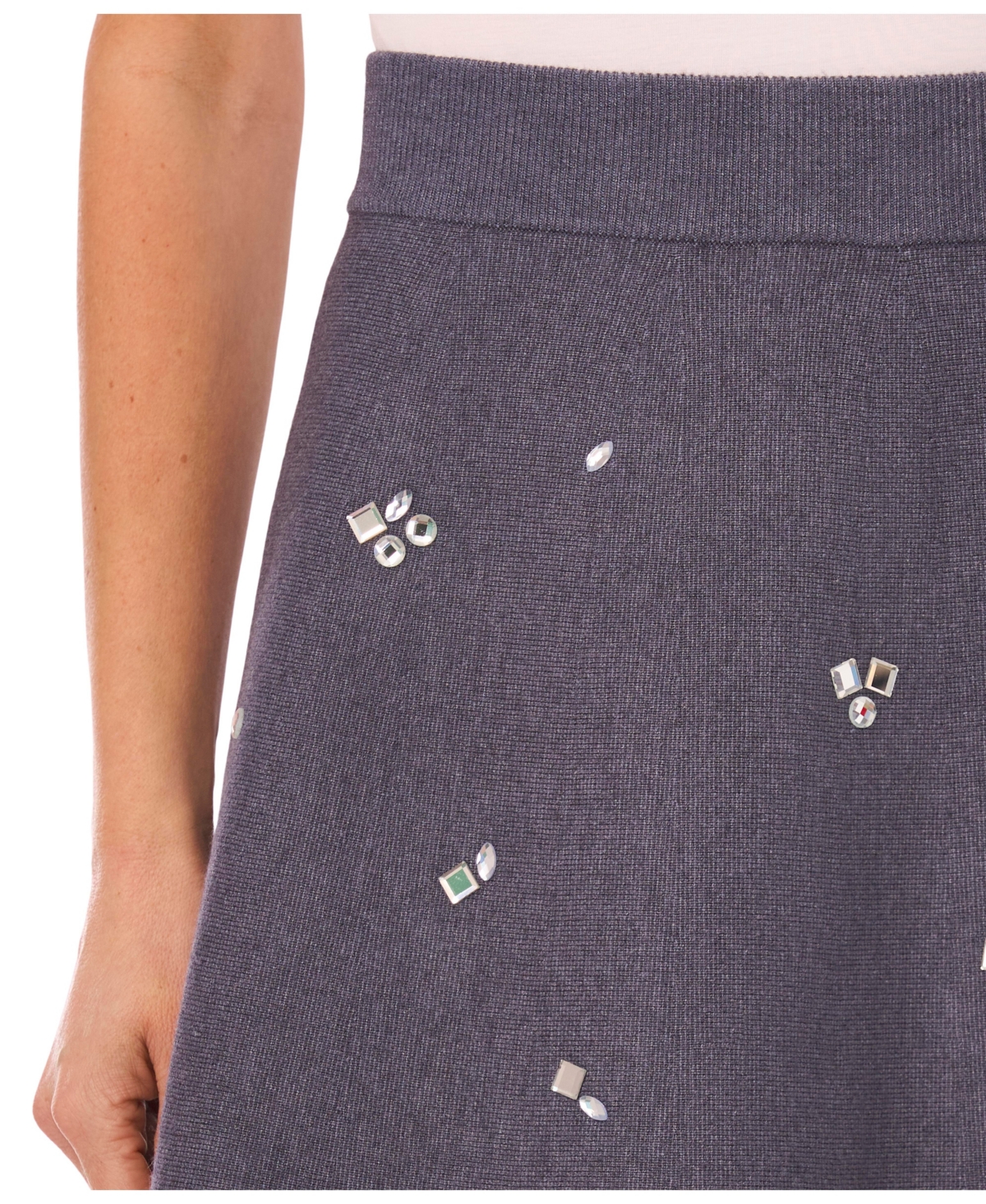 Cece Women's Embellished Fit And Flare Mini Skirt In Gray