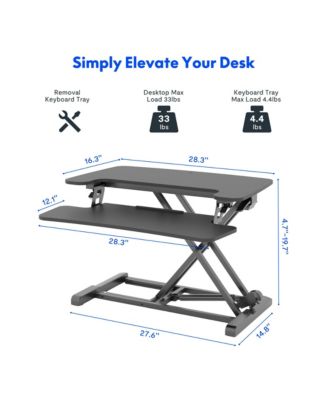 M7 Series 28"W Manual  Adjustable Standing Desk Converter