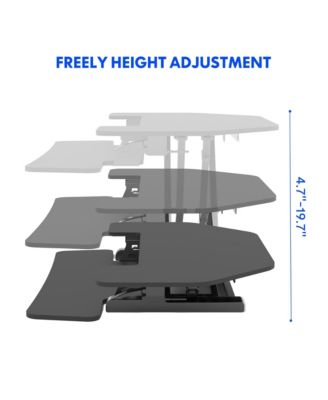 M7 Series 36"W Manual Corner Adjustable Standing Desk Converter, Black