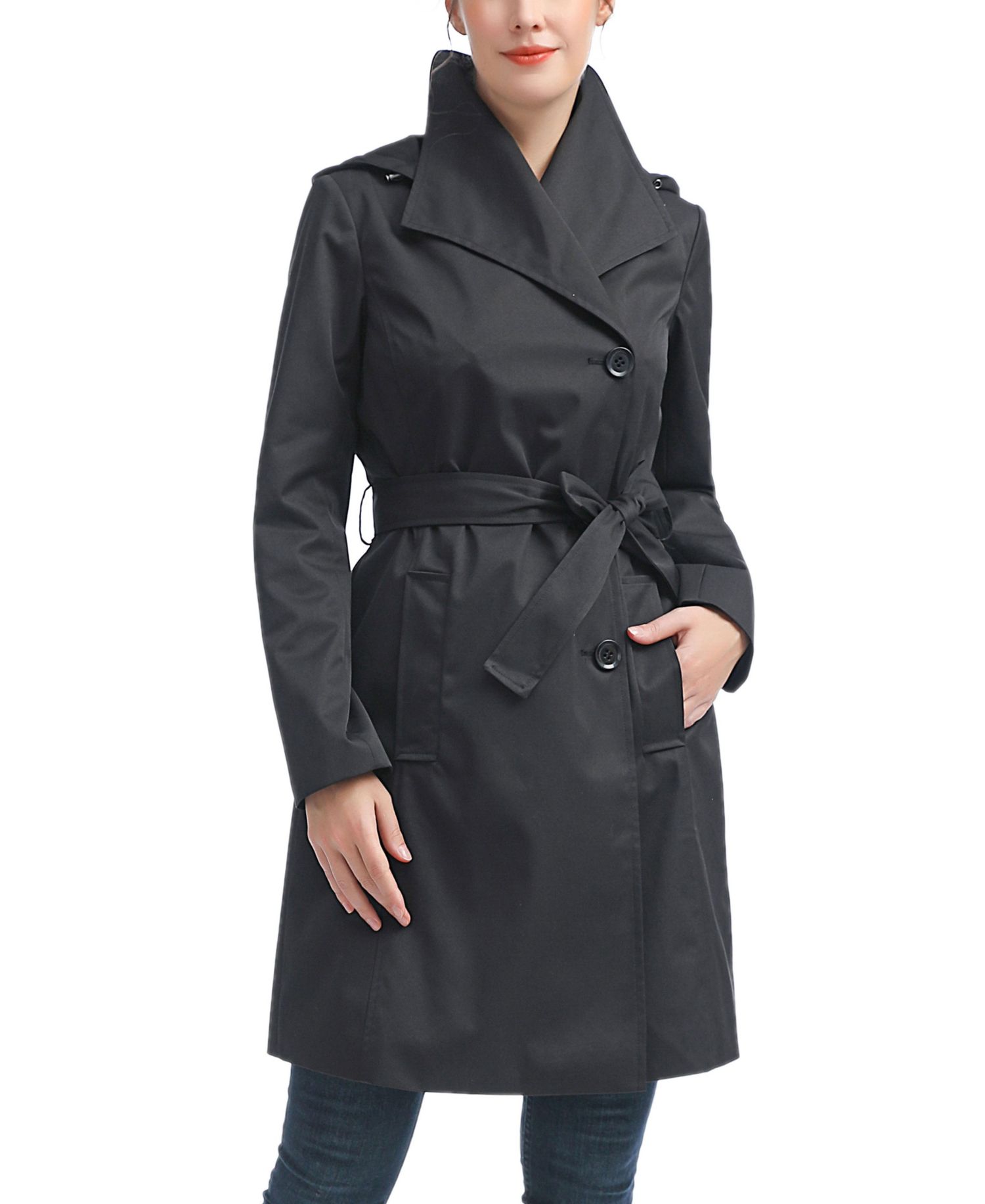 Women's kimi + kai Wing Collar Hooded Trench Coat
