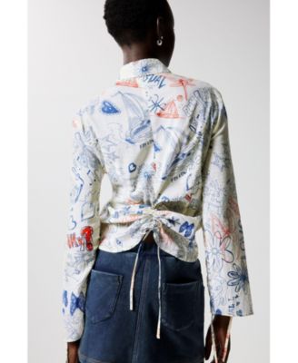 Women's Printed shirt with ties