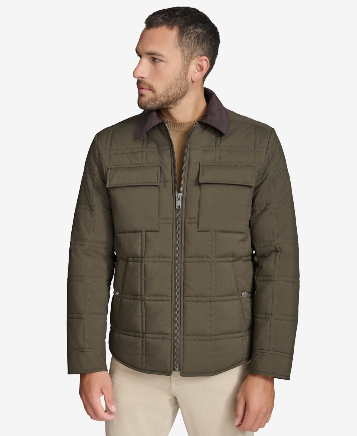 Marc New York Men's Brockman Quilted Shirt Jacket - Jungle