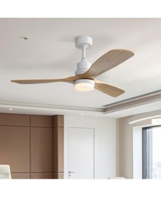 52-inch Modern Minimalist White 3 Blades Ceiling Fan with 3 color Dimmable and Memory Function Light and Remote control