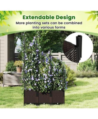 2 PCS 87'' Tall Raised Garden Bed w/ Plant Box Lockable Wheels Indoor Outdoor