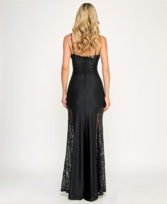 Juniors' Cowl Neck Gown