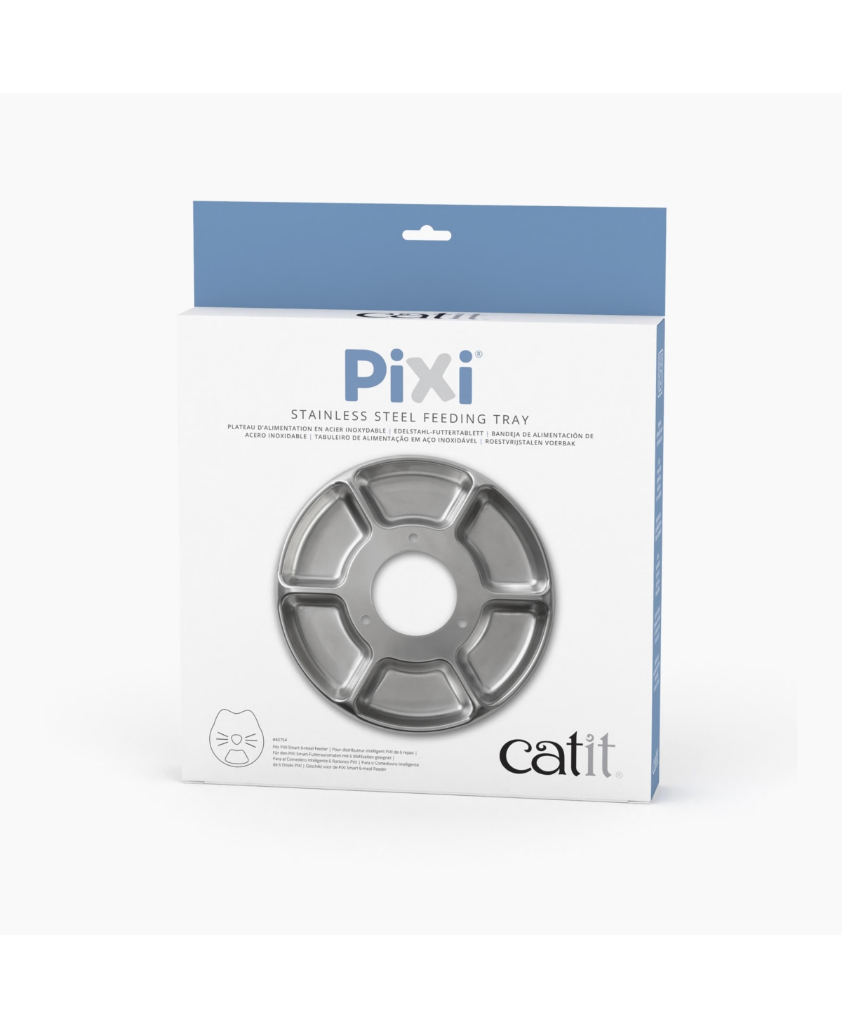 Catit Pixi 6-Meal Feeder, R/ment Tray Ss