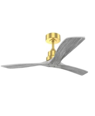 52-inch Modern Golden 3 Blades Walnut Ceiling Fan with 6 Speed Remote control and Timing and Forward Reverse Rotation Function for Indoor