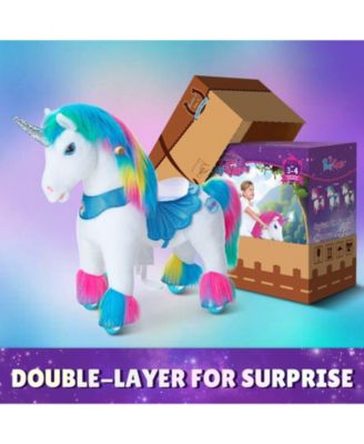PonyCycle Model Y Rainbow Unicorn Rideable Toy for Age 3-4