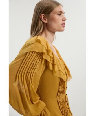 Georgette Ruffle Woven Maxi Dress