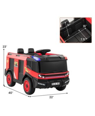 12V Kids Ride on Fire Truck 2-Seater with Remote Control and Water Gun