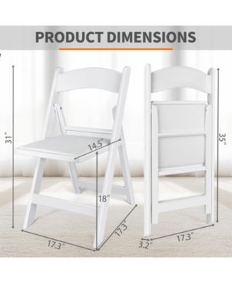 4 Pack White Resin Folding Chairs with Padded Seats - Indoor/Outdoor
