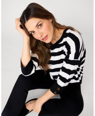 Women's Stripe Drop Shoulder Sweater