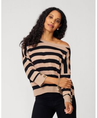 Women's Stripe Drop Shoulder Sweater