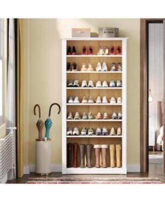 8-Tier Shoe Rack, Wooden Freestanding Shoe Storage Cabinet for 32-40 Pairs, 70.9-Inch Tall Shoe Organizer Shelf for Entryway, Closet