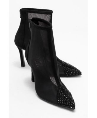 Farella Mesh Embellished Back-Zip Bootie (Women)