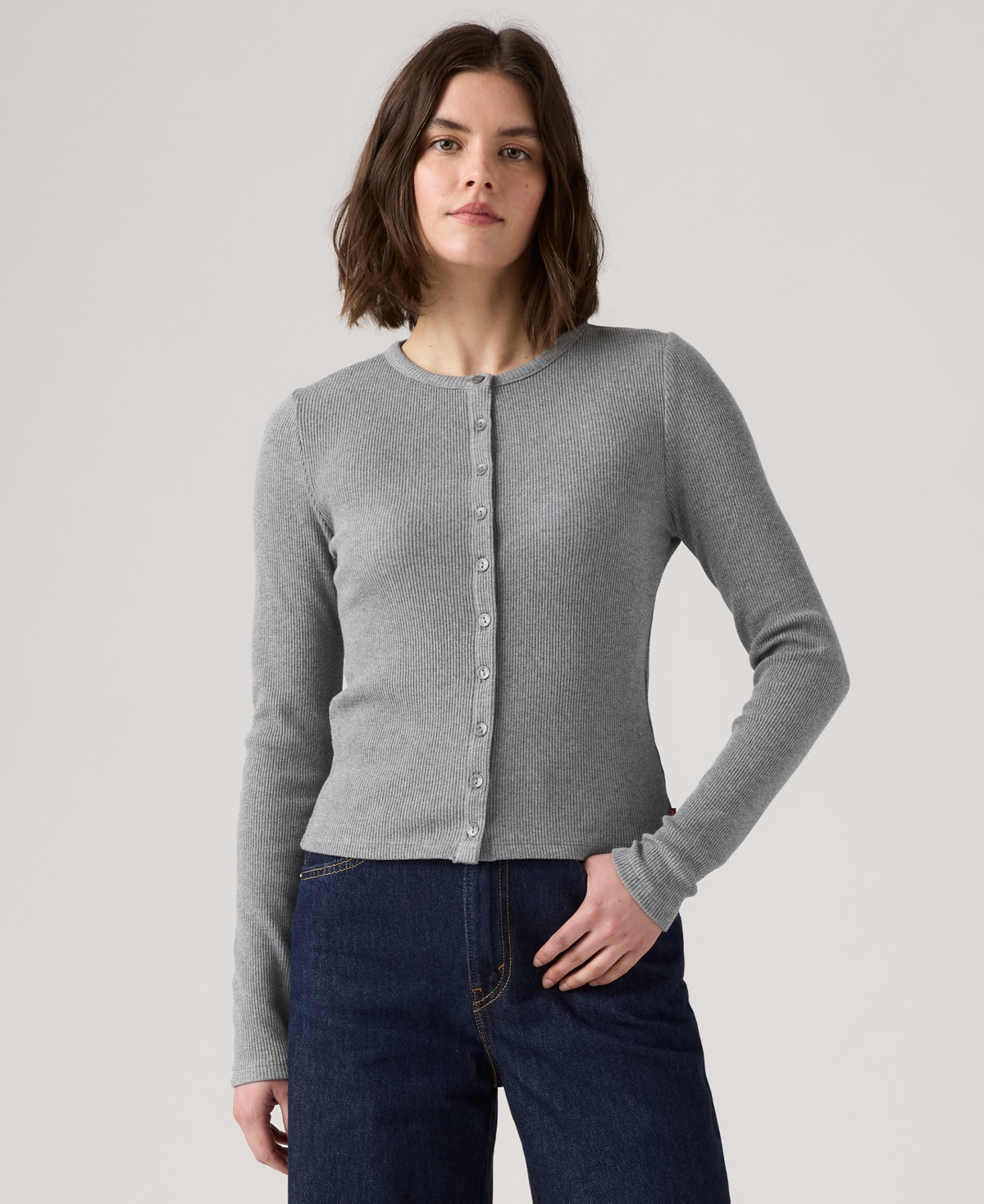 Levi's Women's Rory Long Sleeve Button-up Top In Gray