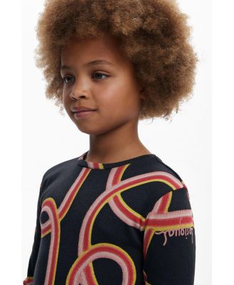 Girls's Long sleeve skater dress with streamers