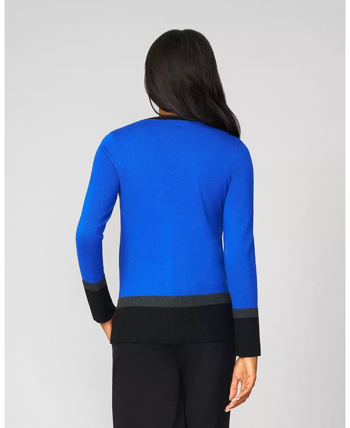 Women's Colorblock V-Neck Rib Tunic Sweater - thumbnail 9