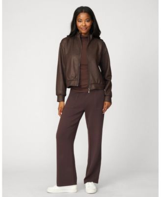 Women's Coated Cropped Bomber Jacket