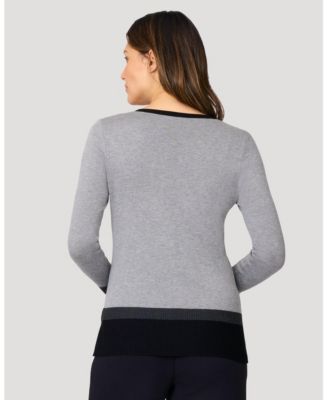 Women's Colorblock V-Neck Rib Tunic Sweater