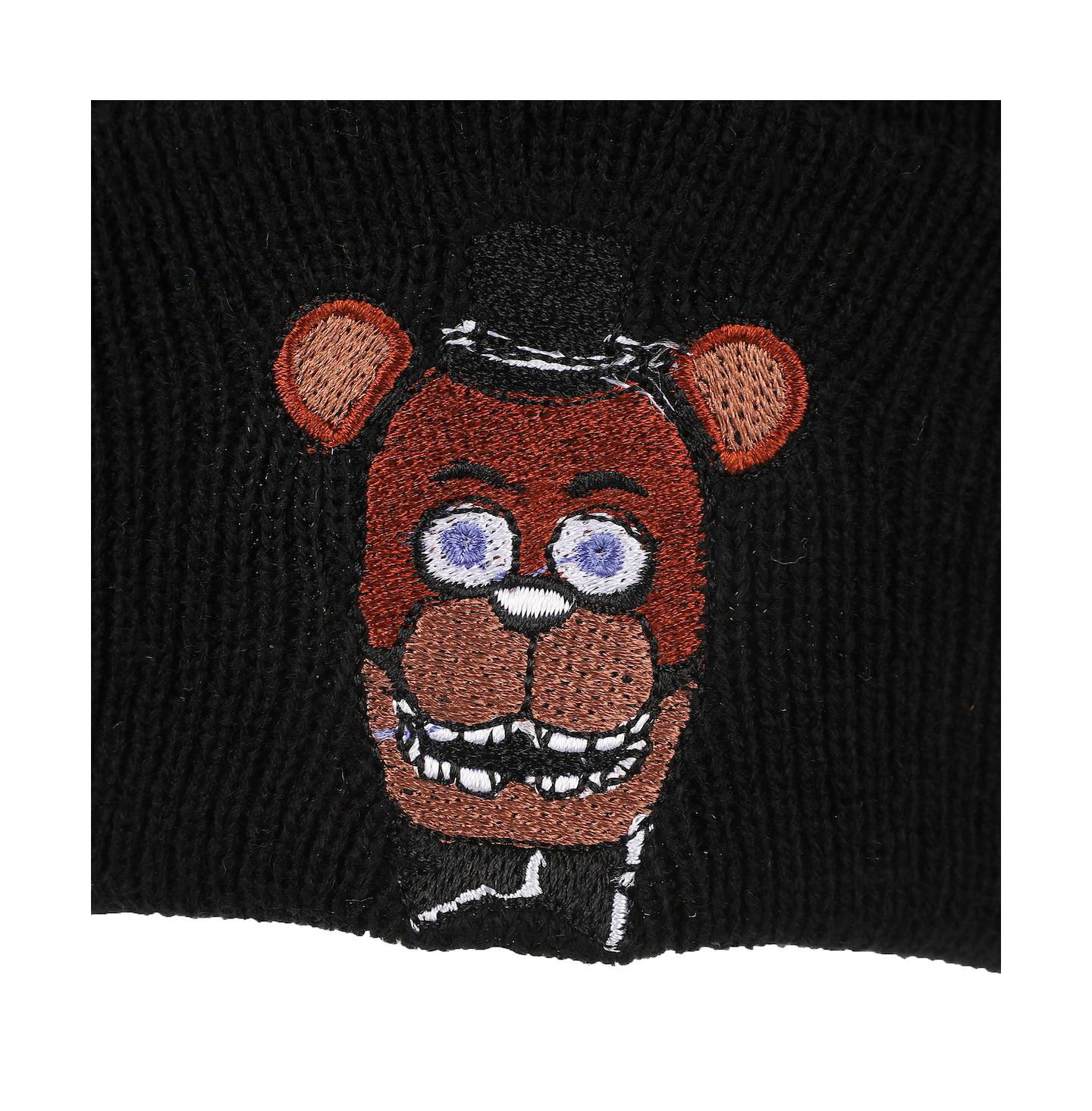Мужская шапка Five Nights At Freddy's Freddy Embroidery On Acrylic Knit Standard Cuff, цвет: Чёрный — фото 6