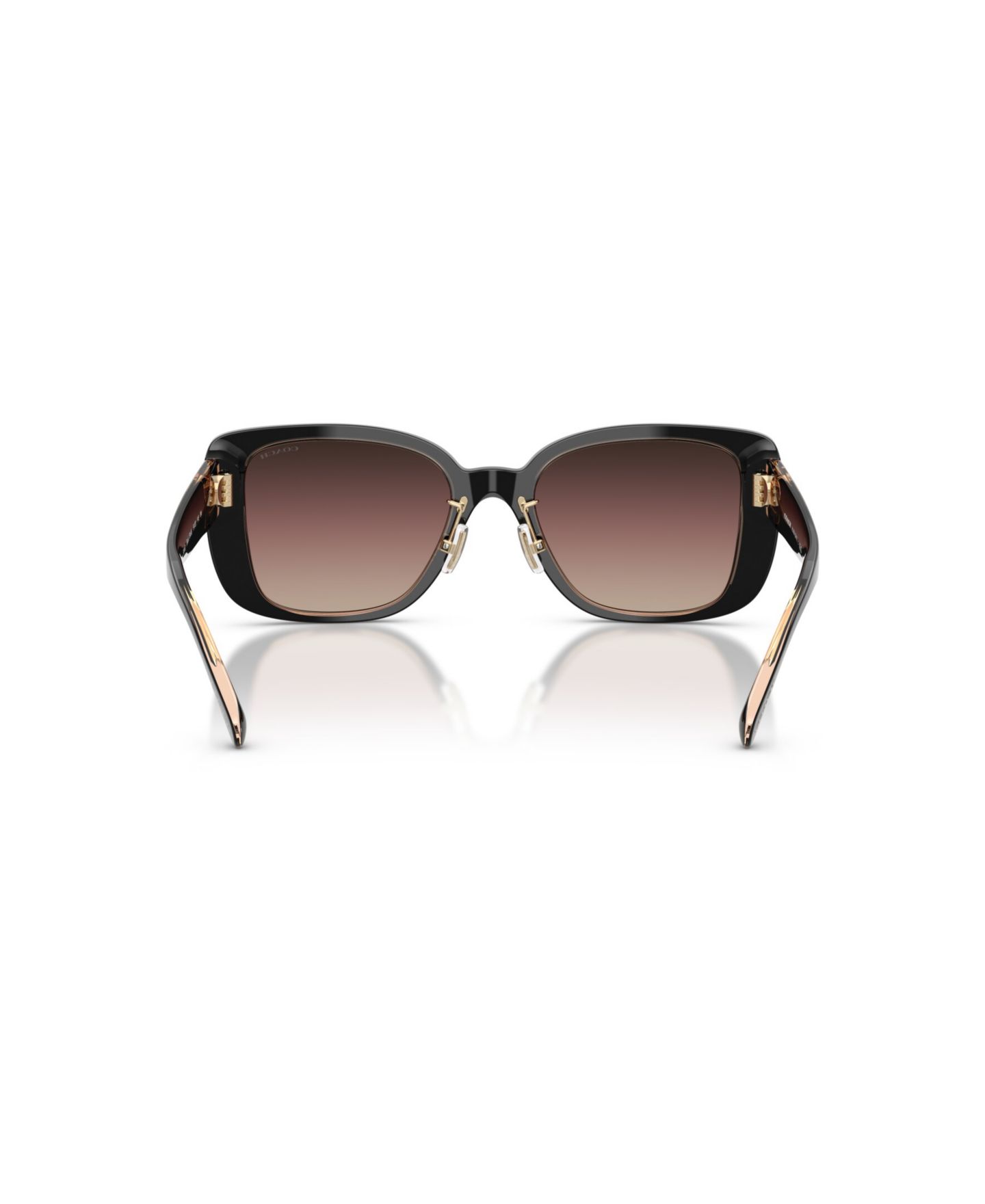Женские солнцезащитные очки COACH Square Sunglasses, CD472 HC8352, цвет: Чёрный / Пудровый — фото 9