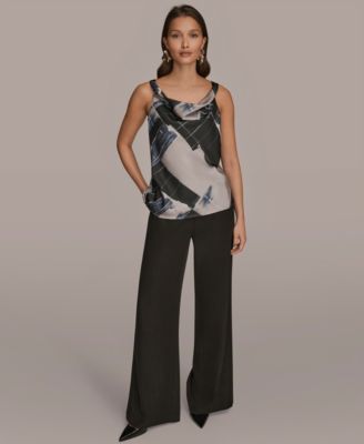 Women's Twist Shoulder Cowl Neck Sleeveless Camisole Top