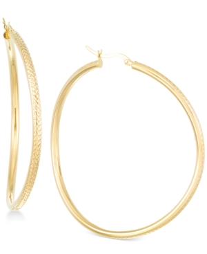 image of Wavy Round Hoop Earrings in 18k Vermeil Over Sterling Silver