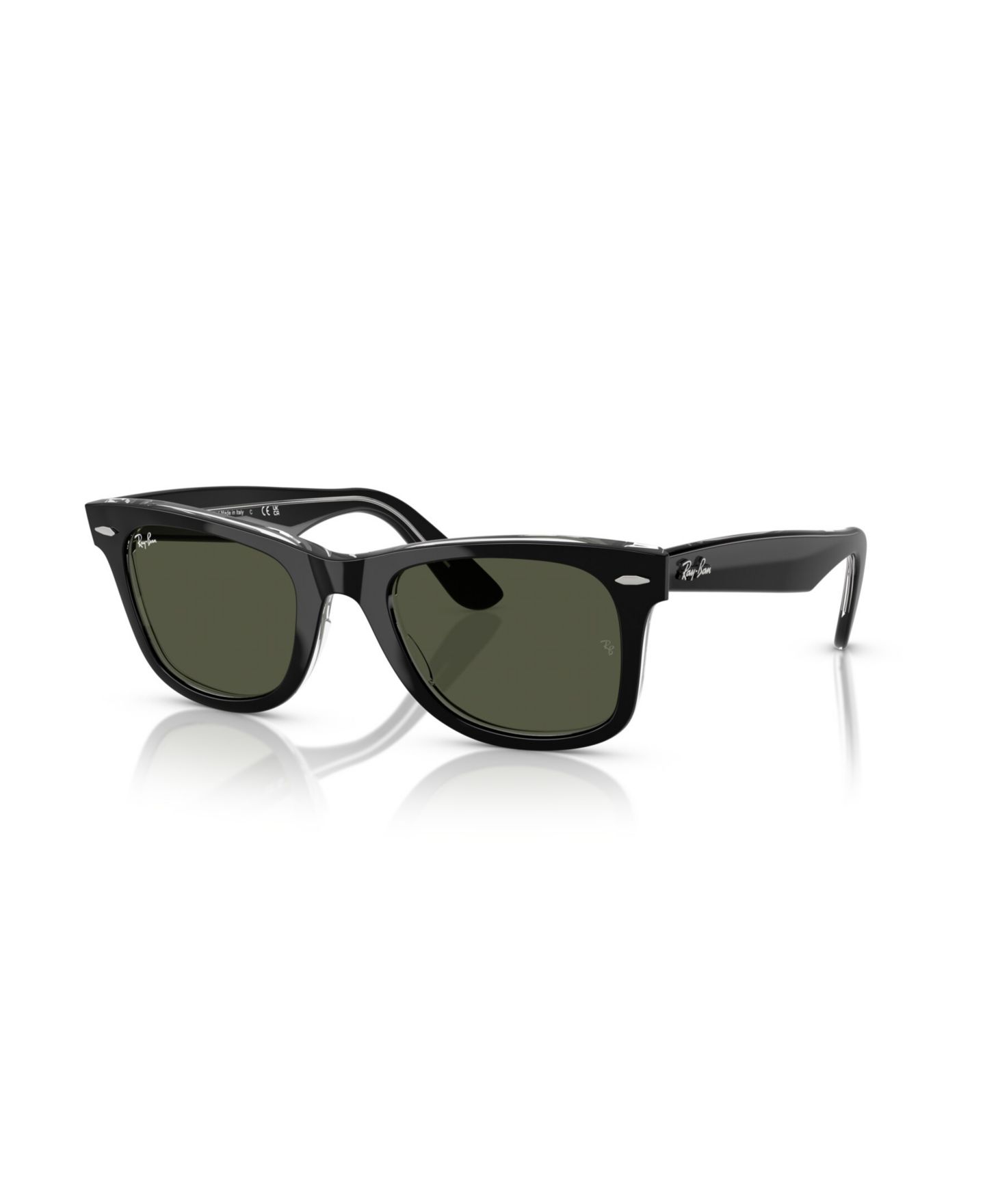 Солнцезащитные очки Ray-Ban Unisex Square Sunglasses, Wayfarer RB2140, цвет: Чёрный прозрачный — фото 1