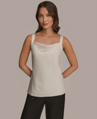 Donna Karan New York - Women's Silk Cowl Neck Sleeveless Camisole Top