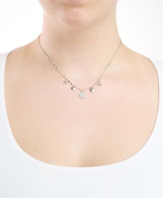 Cubic Zirconia Heart Star Pendant Necklace (0.31 ct. t.w.) in Sterling Silver (also in 14k Gold Over Sterling Silver)
