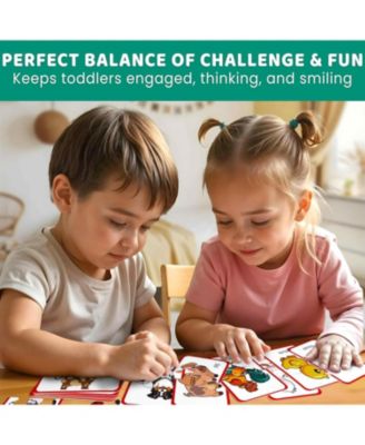 16 Pairs of Wood Animals - Memory Matching Games for 2-4 Ages