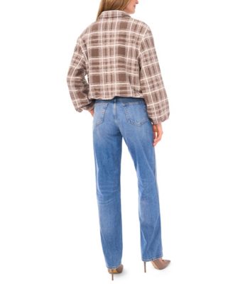 Women's Collared Neck Cropped Bubble Jacket