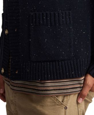 Men's Button Down Mock Neck Cardigan