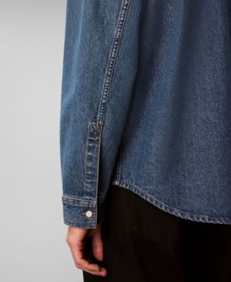 Men's Button-Front Denim Overshirt