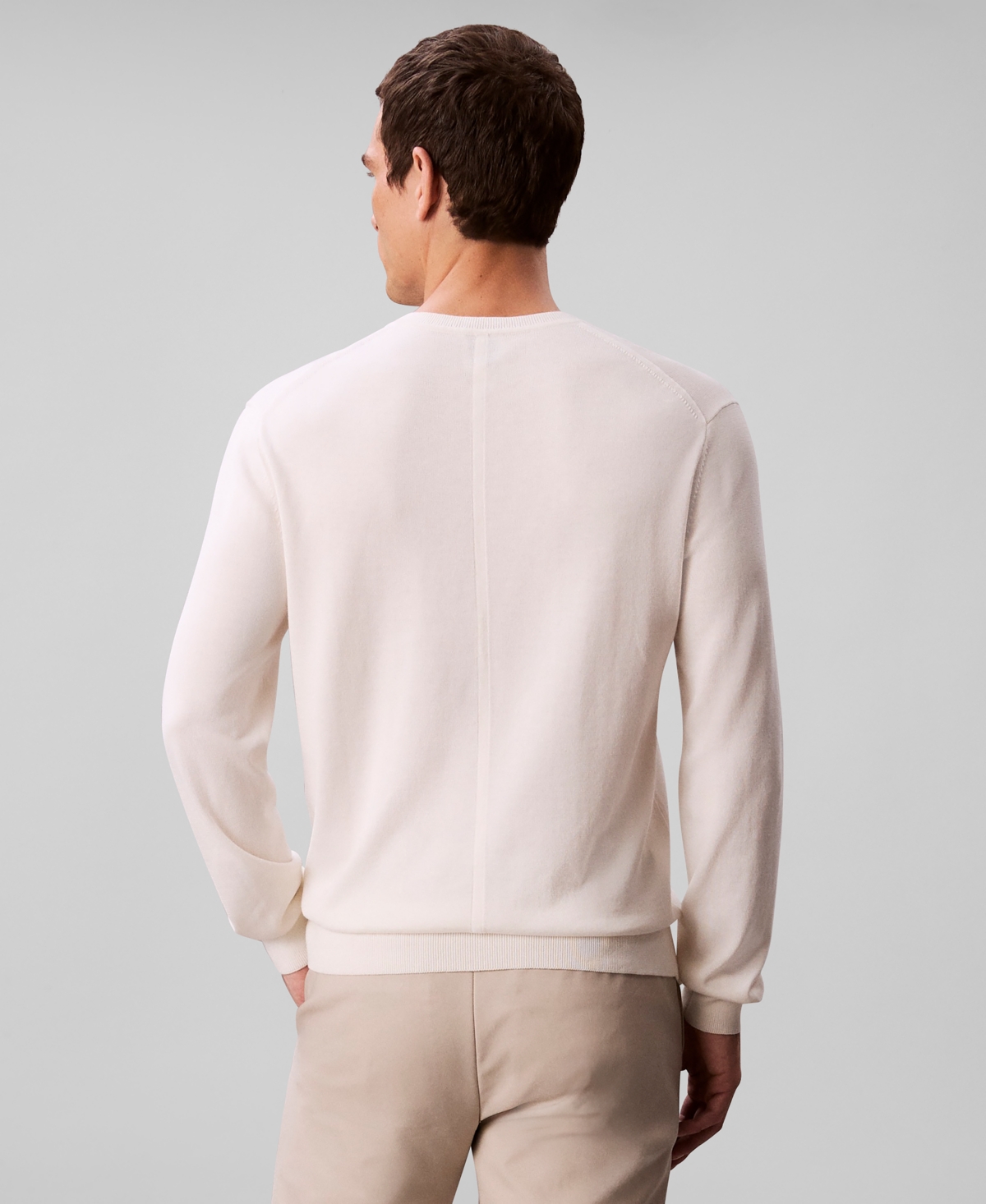 Calvin Klein Men's Extra Fine Merino Blend Crewneck Sweater In Gray