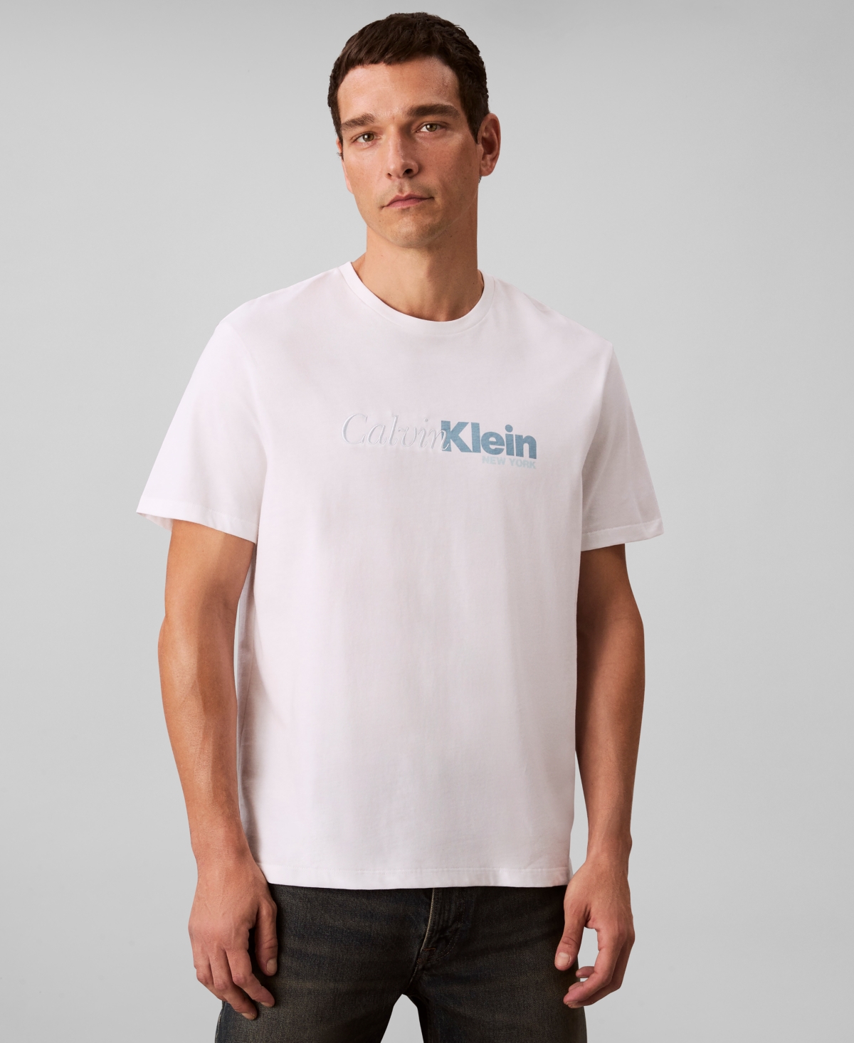 Calvin Klein Men's Cursive Graphic Short Sleeves T-Shirt