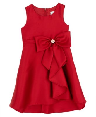 Girls' 2T-6X Solid Mikado Sleeveless Dress
