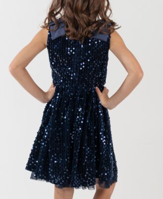 Girls' 2T-6X Sequined Sleeveless Dress