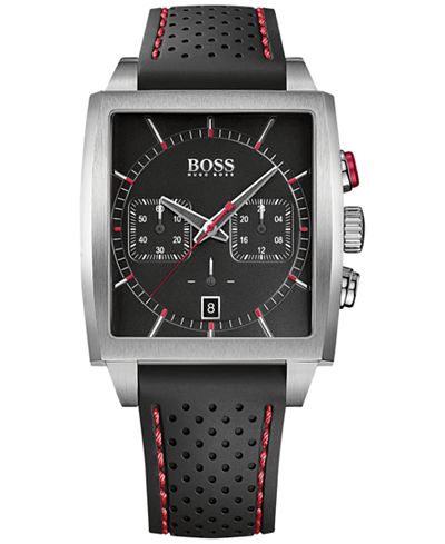 BOSS Hugo Boss Men's Chronograph Black Silicone Strap Watch 39x40mm 1513356