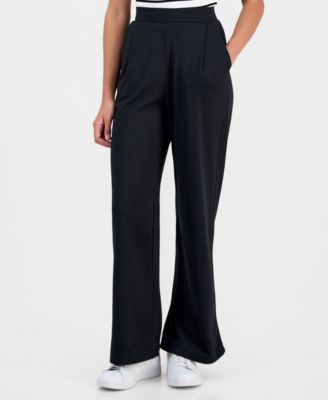 Juniors' High-Rise Pleated Wide-Leg Pants