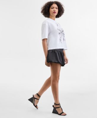 Women's Short-Sleeve Chrome Bow Crewneck T-Shirt