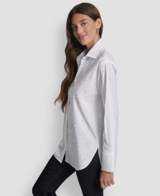 Petite Long-Sleeve Button-Down Shirt