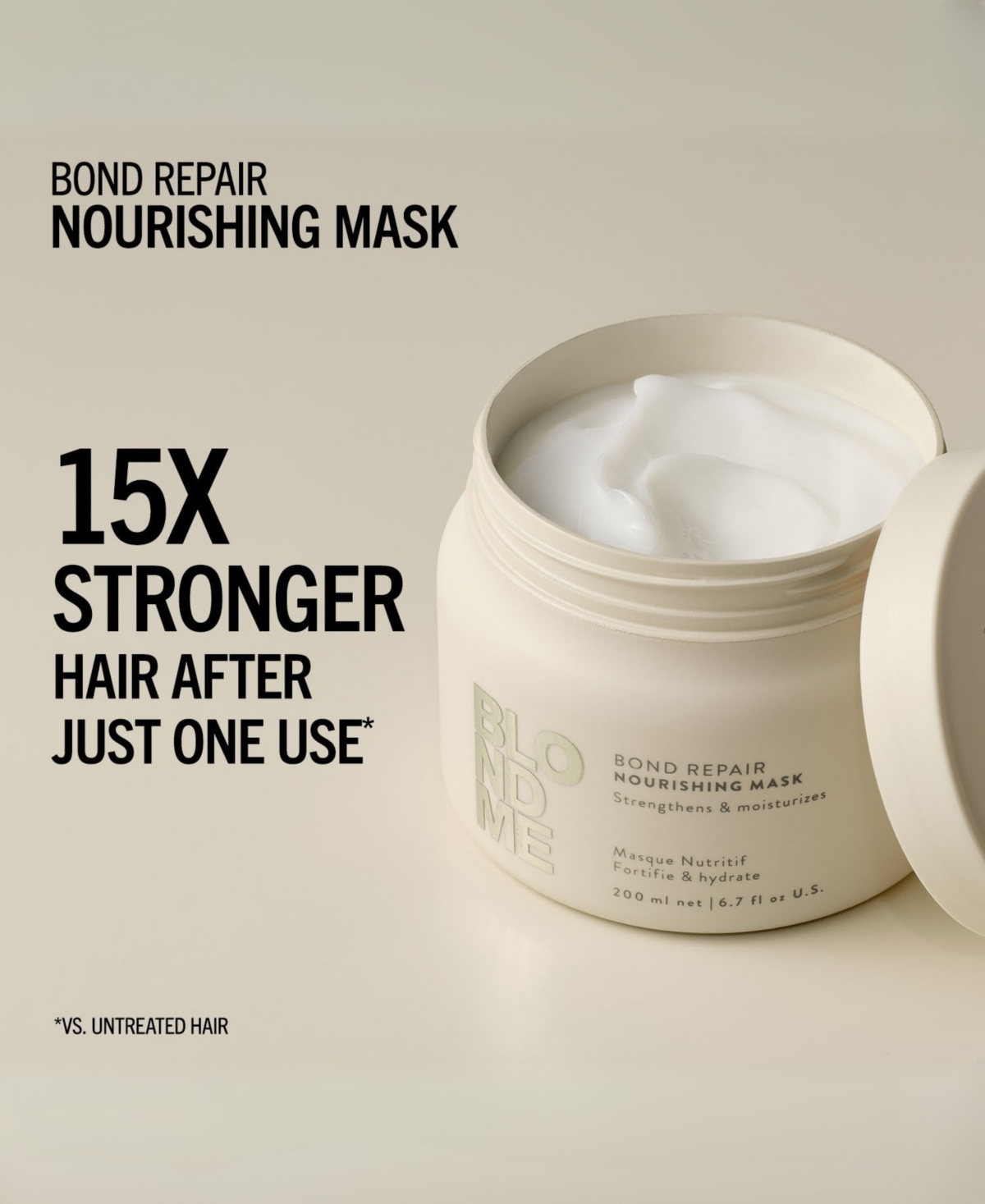 Schwarzkopf Blondme Bond Repair Nourishing Mask, 6.7 Oz. In Transparent