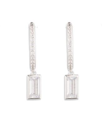 Lauren Ralph Lauren - Cubic Zirconia Sterling Silver Hoop Earrings