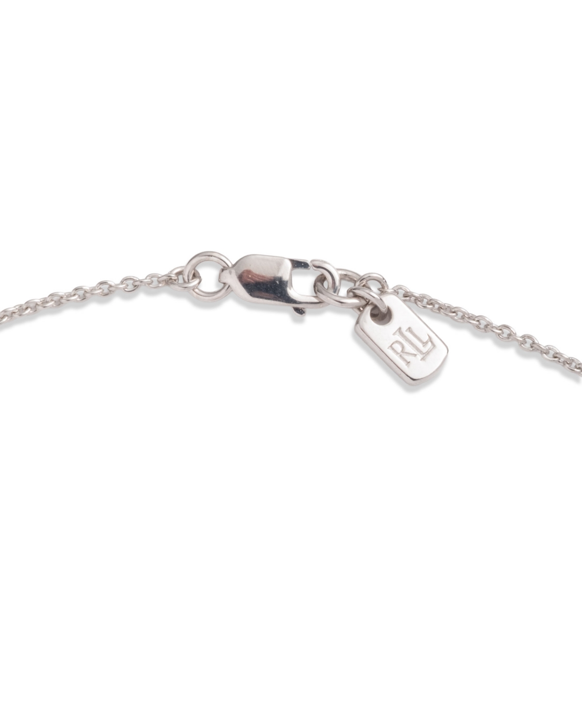 Ralph Lauren Sterling Silver Horsebit Y Necklace In Metallic